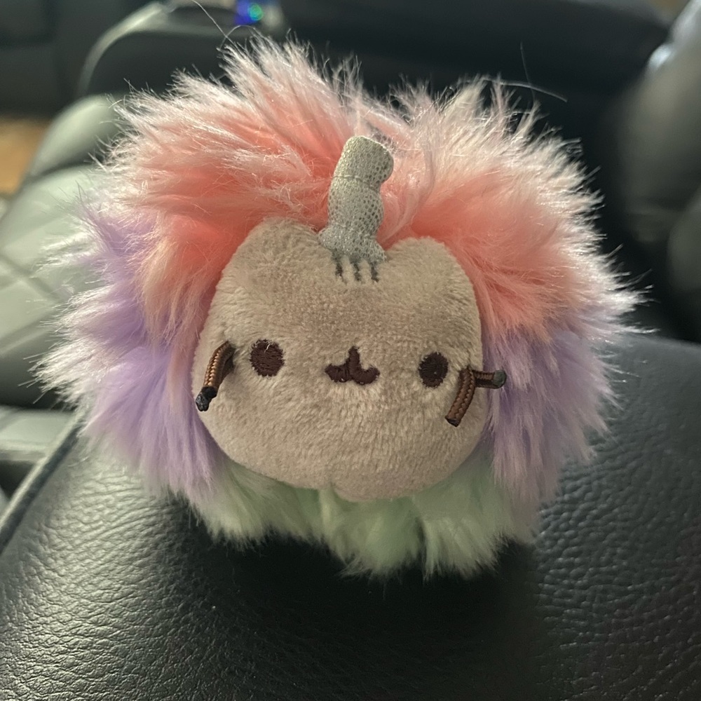 Pusheen Plush Caticorn Pastel PomPom Clip Keychain